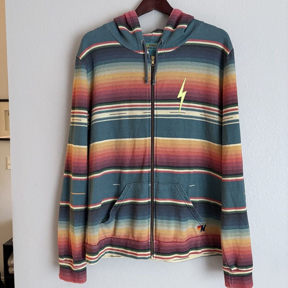 Aviator Nation Serape Bolt full-zip hoodie Womens XXL